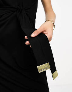 Черное платье миди Barbour International Soules