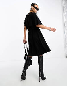 Черное мини-платье с драпировкой &amp; Other Stories