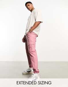 Зауженные брюки карго пыльно-розового цвета ASOS DESIGN