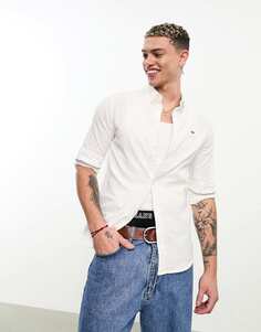 Белая оксфордская рубашка узкого кроя Tommy Jeans