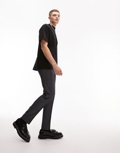 Черно-белые брюки с эластичной резинкой на талии Topman