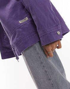 Фиолетовая куртка оверсайз на молнии Topshop