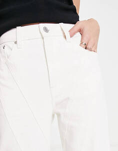 Белые прямые джинсы с 8 передними швами Signature