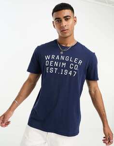 Темно-синяя футболка с рисунком Wrangler