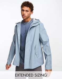 Прорезиненная куртка-дождевик пыльно-синего цвета ASOS DESIGN