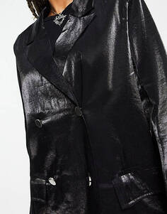 Свободный пиджак черного переливающегося цвета Daisy Street