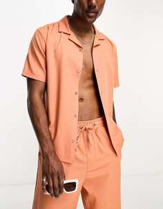 Текстурная пляжная рубашка цвета ржавчины Bolongaro Trevor