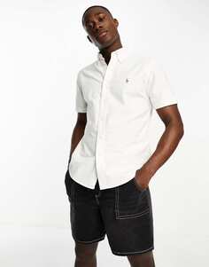 Белая оксфордская рубашка с короткими рукавами и логотипом Polo Ralph Lauren на заказ