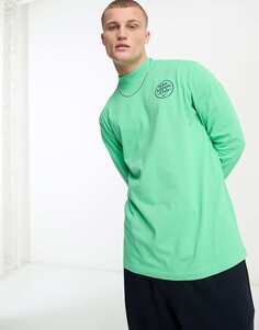 Зеленая футболка с воротником-стойкой Nike Trend