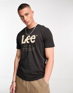 Черная футболка с логотипом Lee из джерси