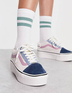 Кроссовки Vans Old Skool Stackform с цветными блоками и подкладкой из шерпы