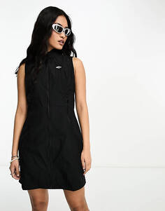 Черное мини-платье без рукавов на молнии из технической ткани Basic Pleasure Mode Unknown