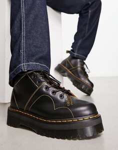 Ботинки Dr Martens Church с 5 люверсами, черные винтажные ботинки из гладкой кожи