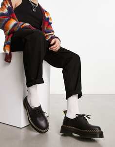 Туфли Dr Martens 1461 Quad DS с 3 люверсами, черная парижская кожа
