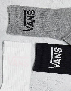 Набор носков Vans Classic Crew в белом, сером и черном цвете