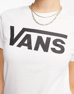Белая футболка с v-образным вырезом Vans