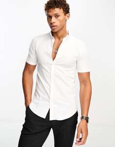 Белая оксфордская рубашка с короткими рукавами New Look