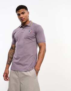 Пыльно-фиолетовая рубашка-поло с зебровым принтом PS Paul Smith