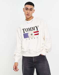 Белоснежный свитшот с логотипом Tommy Jeans