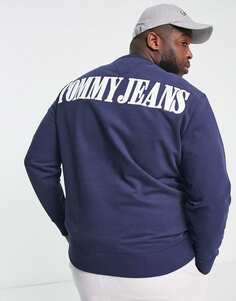 Темно-синяя толстовка с логотипом и флагом Tommy Jeans Big &amp; Tall archive