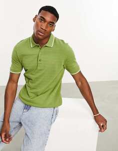 Зеленая рубашка-поло в полоску Farah Kingston