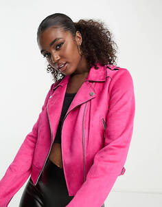 Розовая байкерская куртка с молнией Morgan
