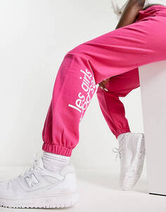 Малиновые спортивные брюки для отдыха Les Girls Les Boys