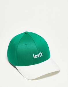 Зеленая кепка Levi&apos;s с современным винтажным логотипом Levis
