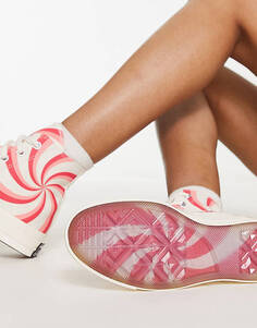 Розовые и белые кроссовки Converse Chuck 70 Hi с завитками