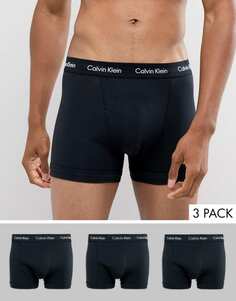 Черные трусы-шорты Calvin Klein Cotton Stretch (3 шт.)