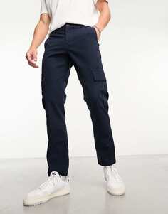 Темно-синие узкие брюки карго ASOS DESIGN