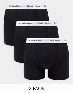 Черные трусы-шорты Calvin Klein Cotton Stretch (3 шт.)