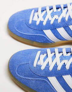 Голубые кроссовки на резиновой подошве adidas Originals Gazelle Indoor