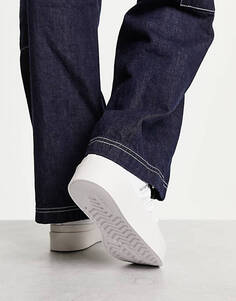 Белые кроссовки на платформе adidas Originals Superstar Bonega