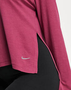 Темно-бордовый топ с длинными рукавами Nike Yoga Essentials dri fit