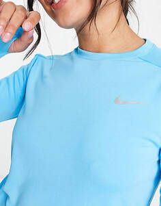 Синий топ с круглым вырезом и длинными рукавами Nike Running Pacer