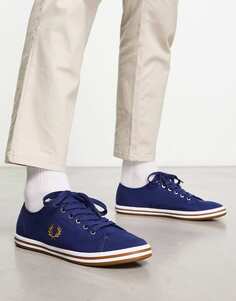Твиловые кроссовки Fred Perry Kingston темно-синего цвета