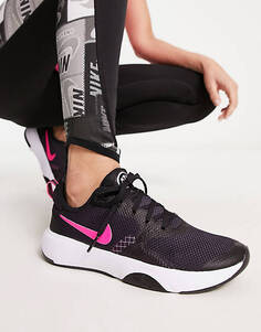 Черные и ярко-розовые кроссовки Nike Training City Rep