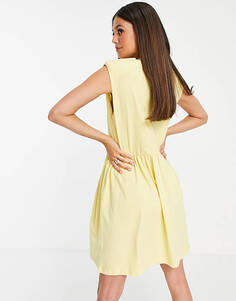 Желтое платье мини с объемными плечами Noisy May Tall