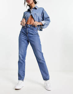 Синие джинсы средней степени стирки COLLUSION x006 Mom
