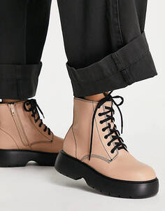 Светло-коричневые ботинки на шнуровке ASOS DESIGN Alter