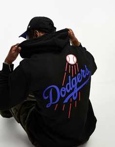 Черный пуловер с принтом на груди и спине 47 Brand LA Dodgers