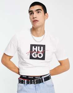 Белая футболка с логотипом HUGO Dalpaca
