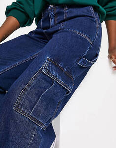 Синие широкие джинсы карго Monki