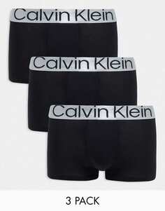 Черные хлопковые плавки из трех штук Calvin Klein