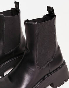 Черные массивные ботинки челси Pull&amp;Bear