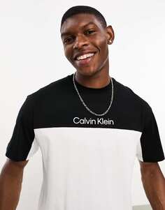 Черно-белая футболка с логотипом Calvin Klein