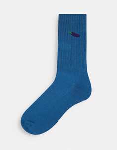 Синие спортивные носки с баклажановым узором ASOS DESIGN