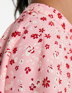 Розовая пышная мини-юбка с цветочным принтом Wednesday&apos;s Girl