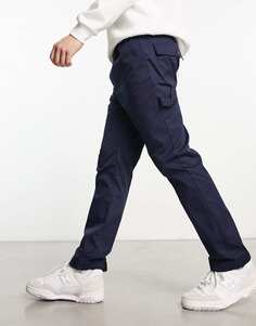 Темно-синие брюки Carpenter с манжетами на липучке Le Breve